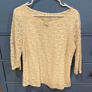 Banana Republic cream lace top.